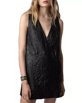 Кожаное платье Zadig & Voltaire Rasha, черный
