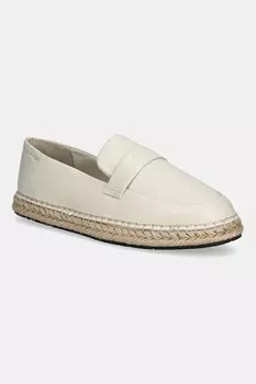 Кожаные эспадрильи Espadrille W/CK HW - LTH Calvin Klein, бежевый