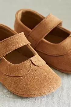 Кожаные балерины Zara, браун