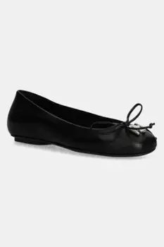 Кожаные балетки Ballet Ballerina Furla, черный