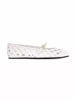 Кожаные балетки DG Dolce&Gabbana, белый