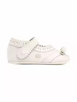 Кожаные балетки Double G Gucci, белый