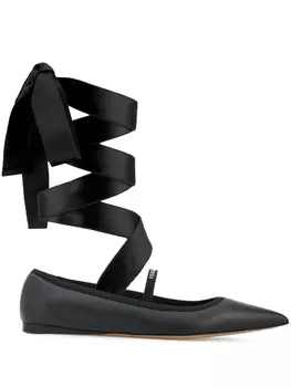 Кожаные балетки Ferragamo, черный
