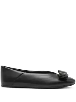 Кожаные балетки Ferragamo, черный