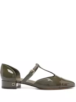 Кожаные балетки Ferragamo, зеленый