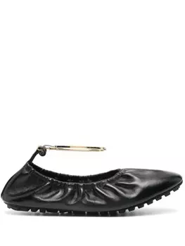 Кожаные балетки Filo FENDI, черный