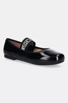 Кожаные балетки Love Moschino, черный