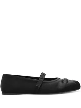 Кожаные балетки Marni, черный