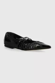 Кожаные балетки MSGM, черный