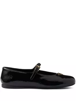 Кожаные балетки Prada, черный