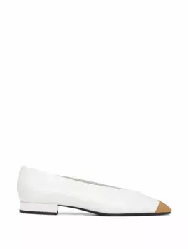 Кожаные балетки Rebecca Loro Piana, белый