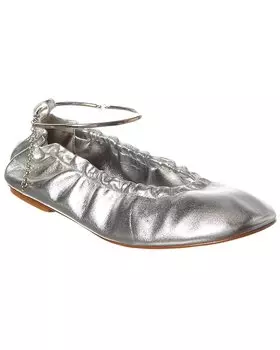 Кожаные балетки Schutz Bethany Flat, серый
