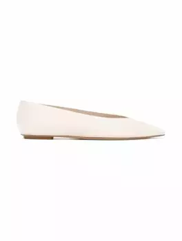 Кожаные балетки Stuart Weitzman, белый