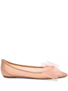 Кожаные балетки Stuart Weitzman, серый