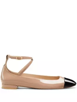 Кожаные балетки Stuart Weitzman, серый