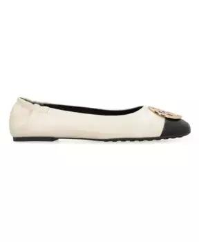 Кожаные балетки Tory Burch, бежевый