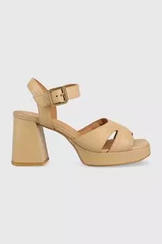 Кожаные босоножки D SOLEDEA Geox, бежевый