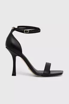 Кожаные босоножки HYLAN2 Guess, черный