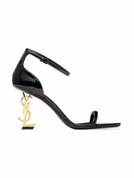 Кожаные босоножки Opyum Saint Laurent, черный