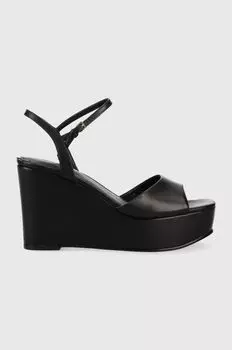 Кожаные босоножки ZIONE2 Guess, черный