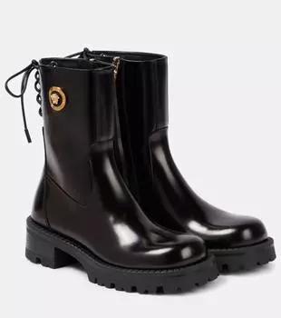 Кожаные ботильоны alia Versace, черный