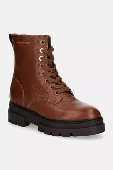 Кожаные ботильоны BICOLOR LEATHER LACE-UP Tommy Hilfiger, коричневый