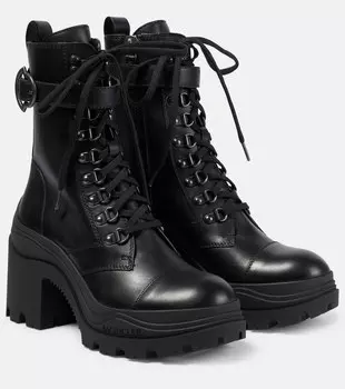 Кожаные ботильоны Envile Moncler, черный