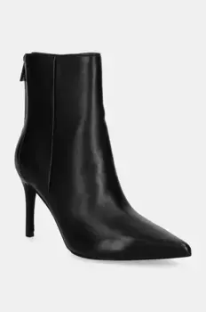 Кожаные ботильоны FEYLY Guess, черный