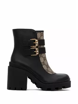 Кожаные ботильоны GG Gucci, черный