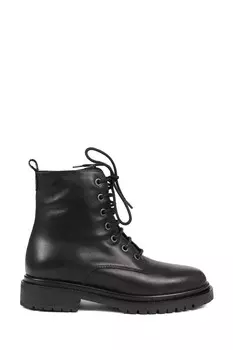 Кожаные ботильоны и ботинки на шнуровке Davi Jones Bootmaker, черный