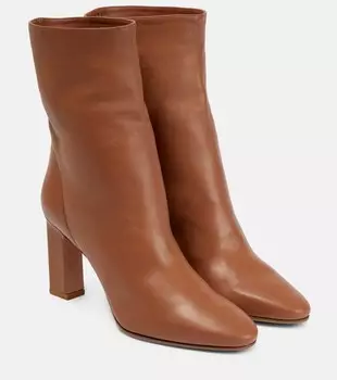 Кожаные ботильоны Manzoni Aquazzura, коричневый