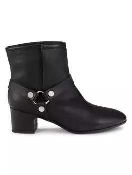 Кожаные ботильоны на блочном каблуке Zadig & Voltaire, цвет Noir