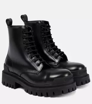 Кожаные ботильоны Strike Balenciaga, черный