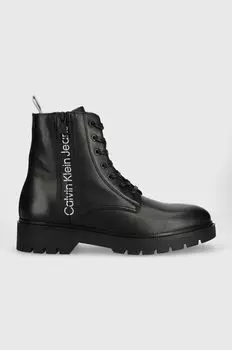 Кожаные ботинки Calvin Klein Jeans, черный