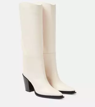 Кожаные ботинки cece 80 до колена Jimmy Choo, бежевый