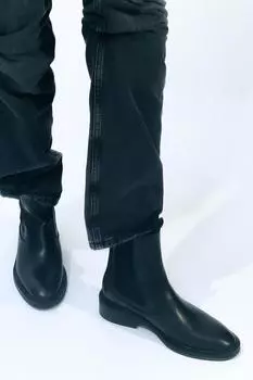 Кожаные ботинки «челси» ZARA, черный