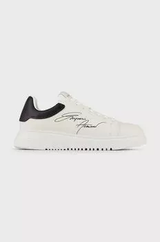 Кожаные ботинки Emporio Armani, белый