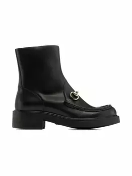 Кожаные ботинки Horsebit Gucci, черный