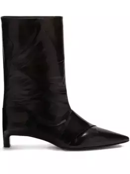 Кожаные ботинки JIL SANDER, черный