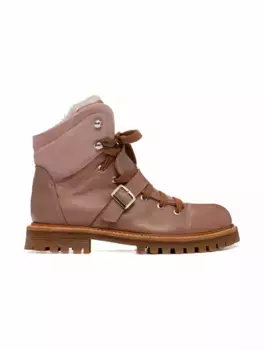 Кожаные ботинки Kiton, розовый