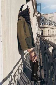 Кожаные ботинки на каблуке с пряжкой ZARA, коричневый