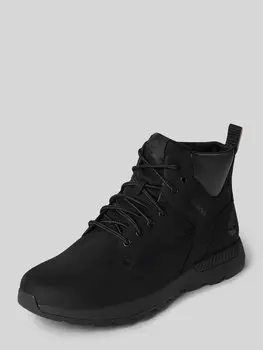 Кожаные ботинки на шнуровке с тисненой этикеткой Timberland, черный
