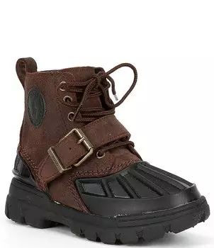 Кожаные ботинки с пряжкой Polo Ralph Lauren для мальчиков (для малышей), коричневый