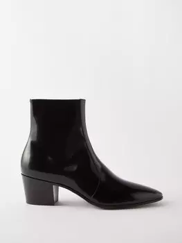 Кожаные ботинки vassili 60 на молнии Saint Laurent, черный