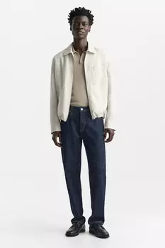 Кожаные ботинки ZARA, черный