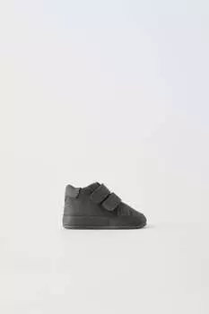 Кожаные ботинки ZARA, серый