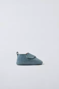 Кожаные ботинки ZARA, синий