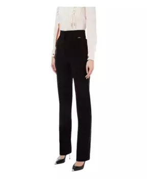 Кожаные брюки Elisabetta Franchi, черный