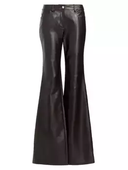 Кожаные брюки-клеш Michael Kors Collection, шоколад