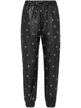 Кожаные брюки Philipp Plein Eyelet, черный